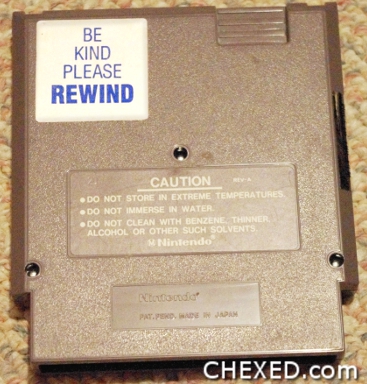 Be Kind Please Rewind on a NES Game Cartridge
